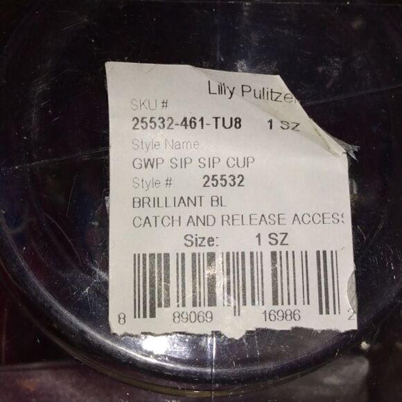 New Lilly Pulitzer Sip Stem Cups Brilliant Blue Pair - Picture 3 of 3